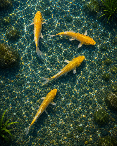 Golden ogon koi live - golden,